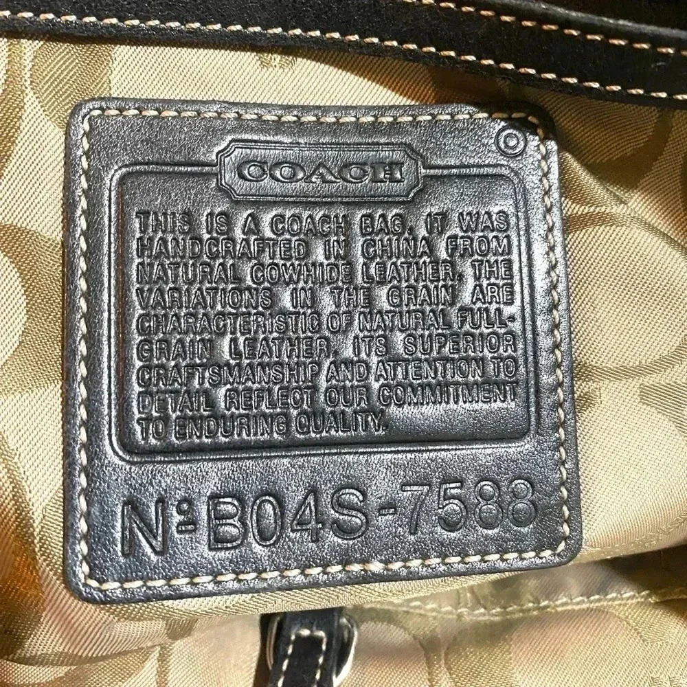 Coach vintage black leather satchel handbag - Picture 7 of 8